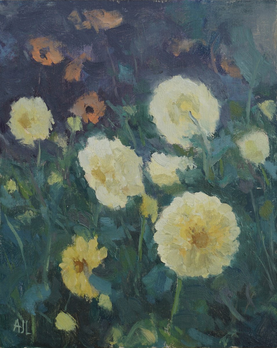 Dahlias By Alex James Long, 9 X 12, Artwork For Sale On Artfinder