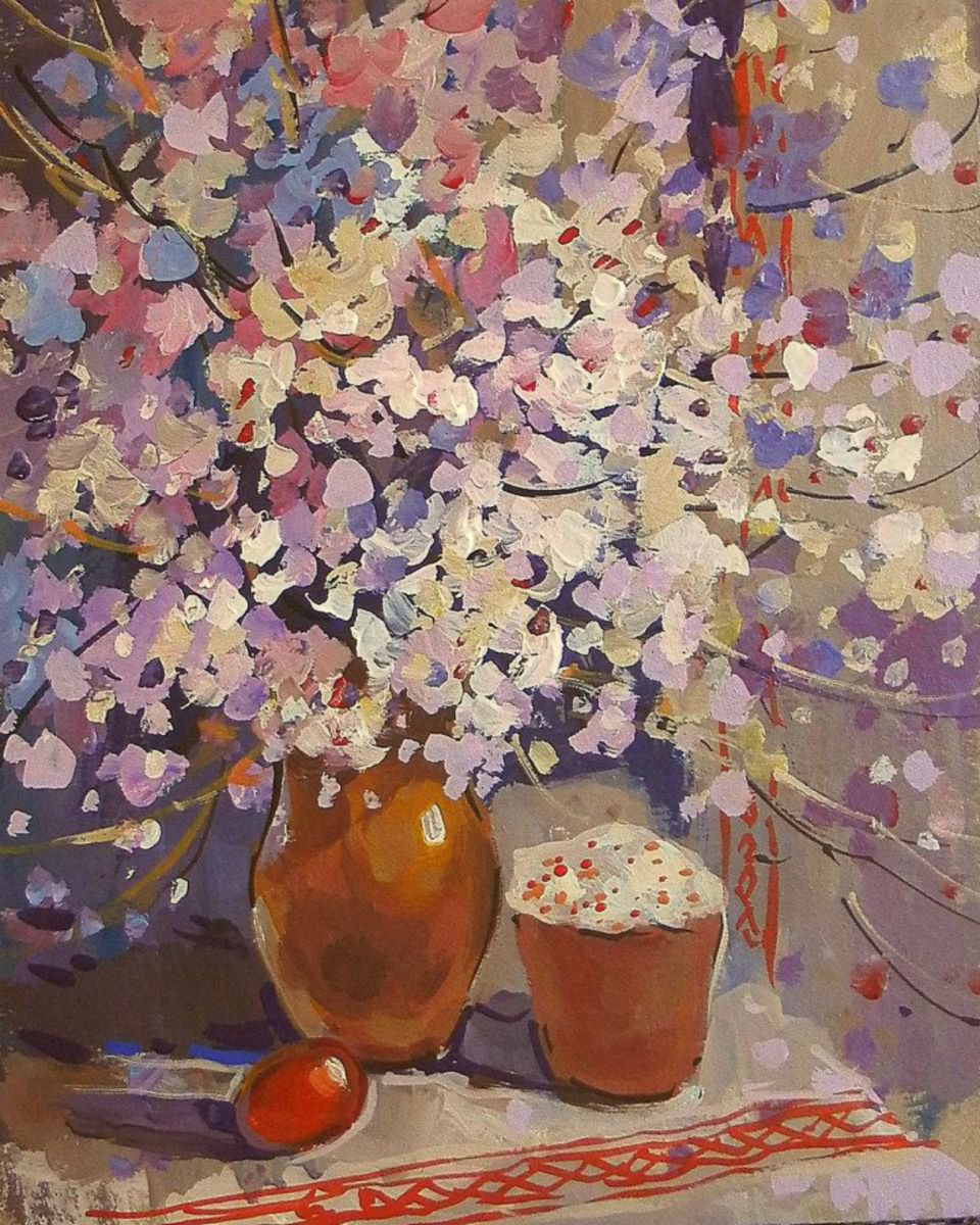 easter holidays, original painting 34?27.5 cm by Sergey Kachin