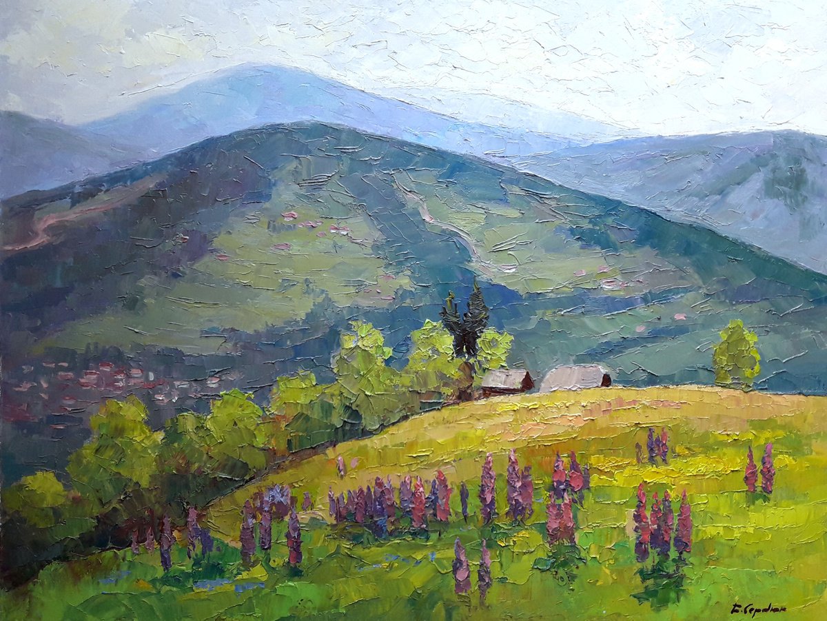 Oil painting Lupine nSerb350 by Boris Serdyuk