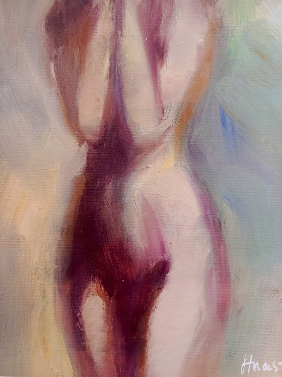 Impressionistic naked woman figure