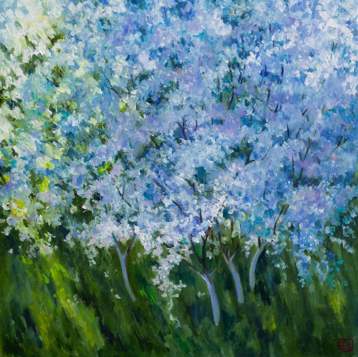 In Full Bloom By Liudmila Pisliakova, 16 X 16, Artwork For Sale On Artfinder