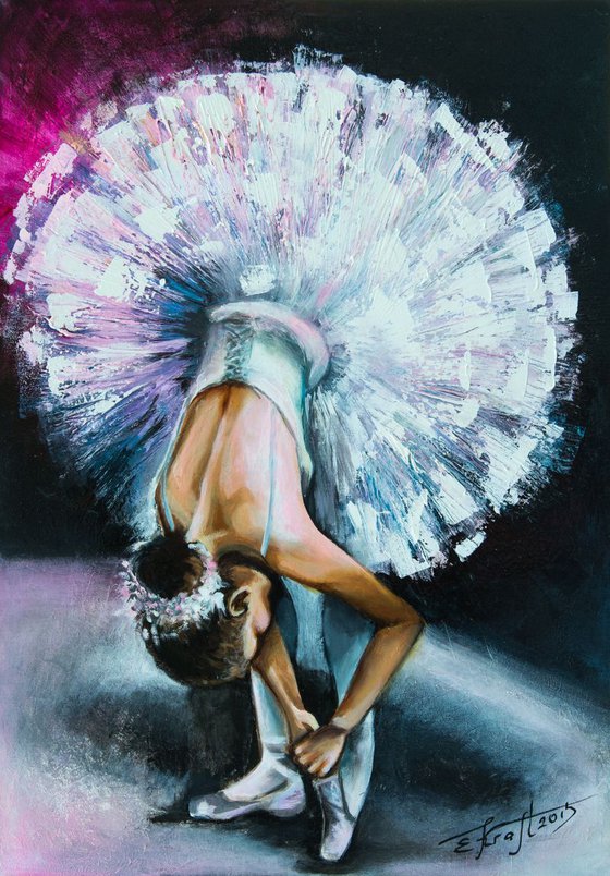 "Dancer" Original oil painting ,70x100x4cm.,ready to hang.