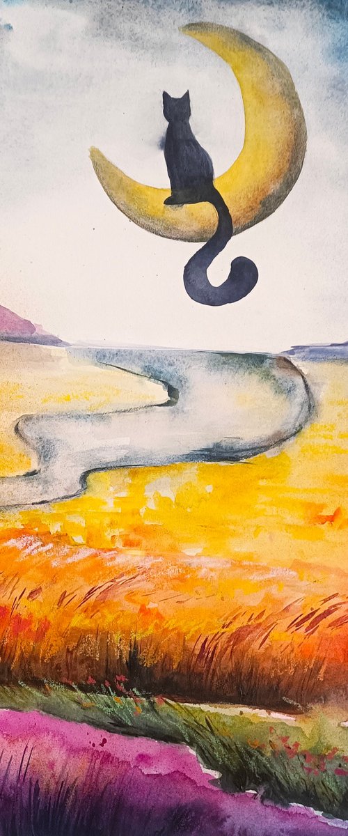 Moon Cat by Evgenia Smirnova