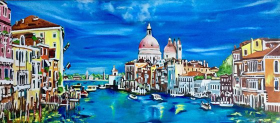 Venice.  Panorama of Grand canal.