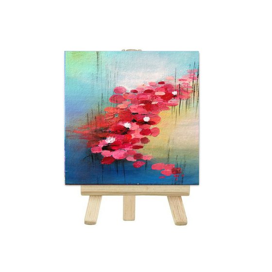 Water lilies !! Abstract !! Small Painting !! Mini Painting !!