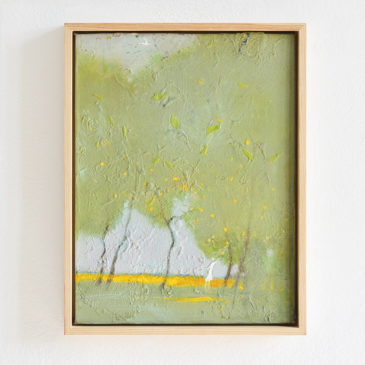 Impressionistic Landscape Acrylic Painting By Igor Nekraha, 13 X 17, Apple Garden, Original Artwork