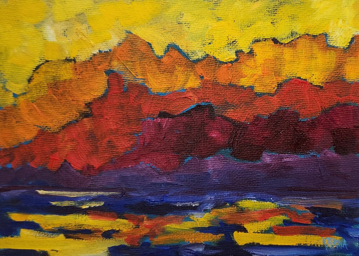 That Kind of Sunset - Landscape - Abstract by Katrina Case