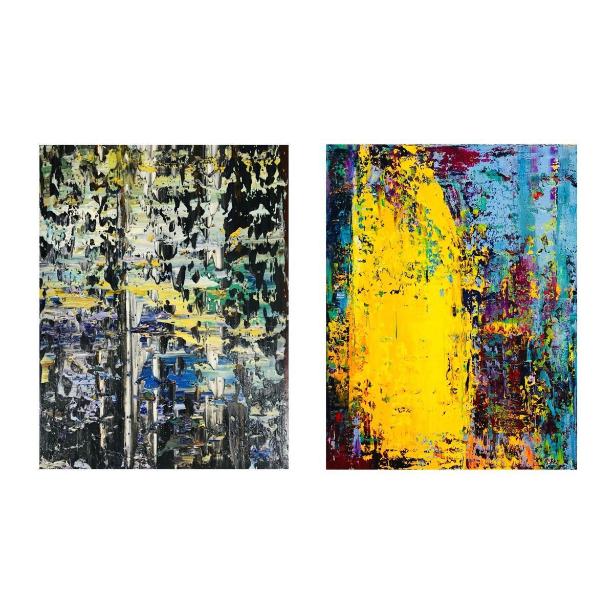 Abstract Oil Painting By Svitlana Andriichenko, 55 X 35", Collection Of 2 Oil Paintings, Original Artwork