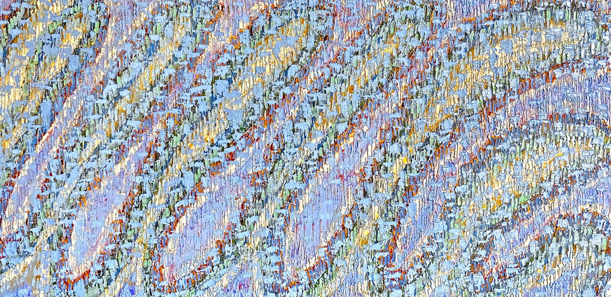 Organic Abstract Oil Painting By Ann Parks Mccray, 48 X 24, Ebb & Flow, Original Artwork