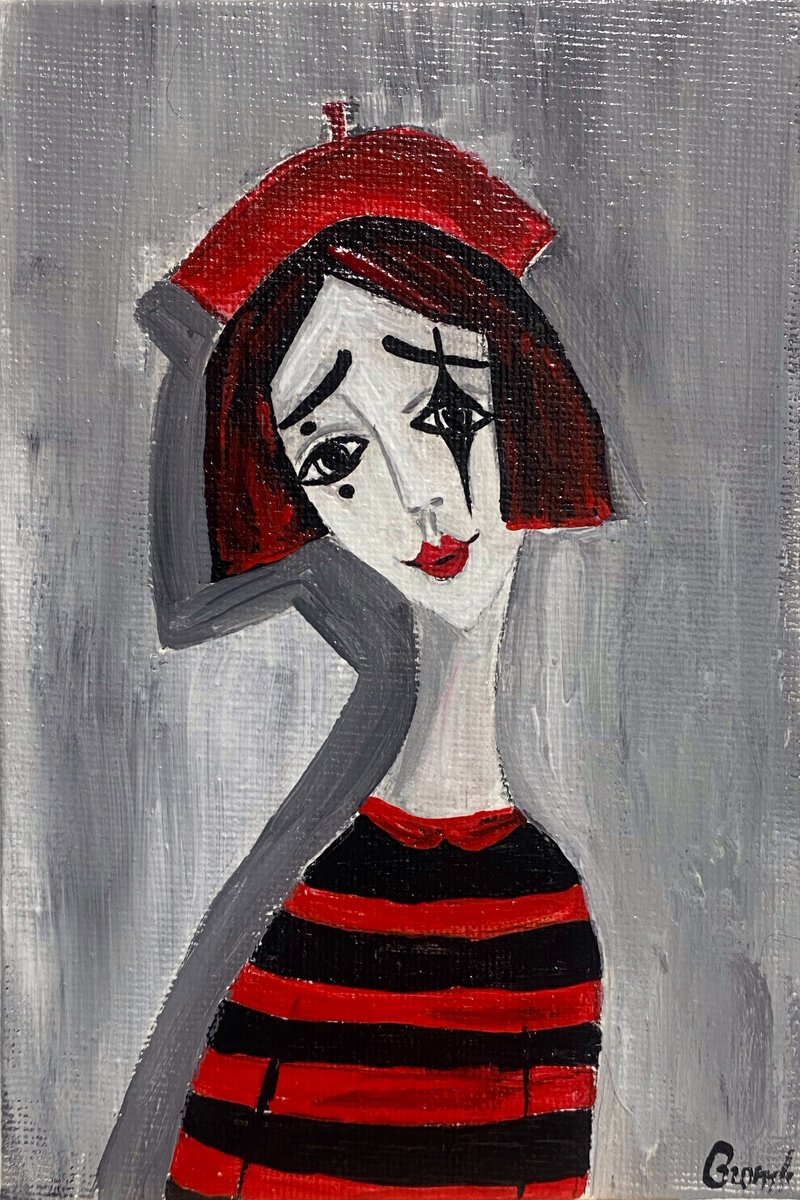 Mime girl miniature by Oksana Fedorova