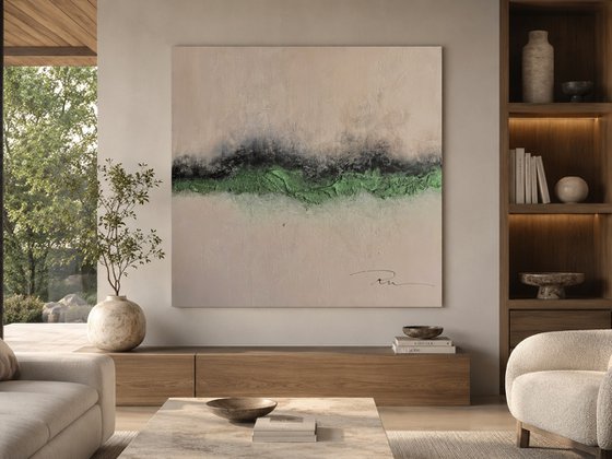 Abstract Evergreen Minimalism in Beige