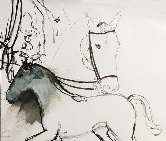 2 horses sketch