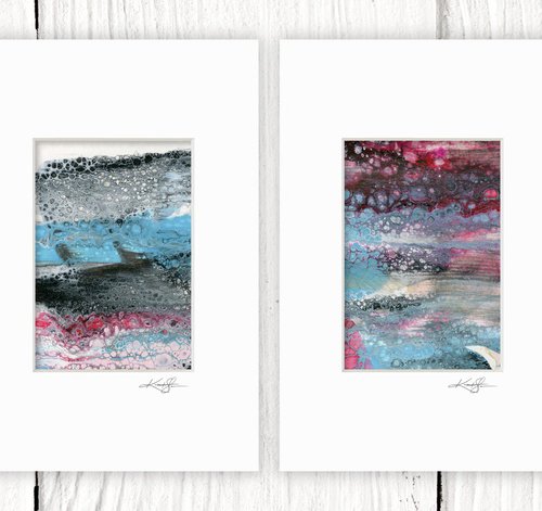Abstract Dreams Collection 8 - 4 Small Matted paintings by Kathy Morton Stanion by Kathy Morton Stanion
