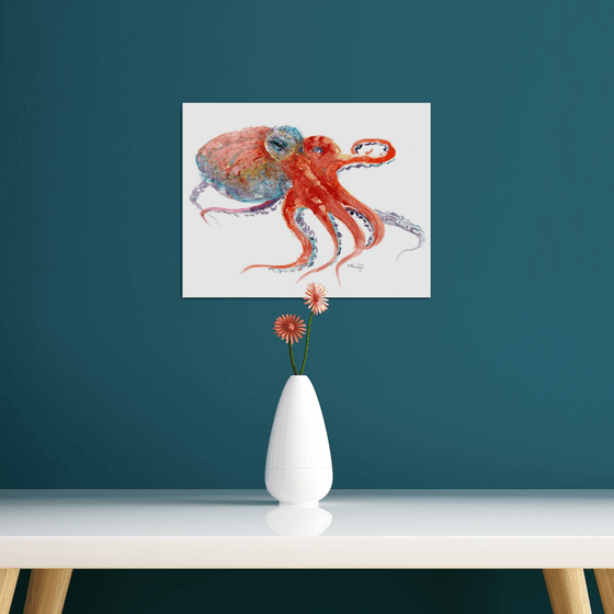 Coral Red Octopus