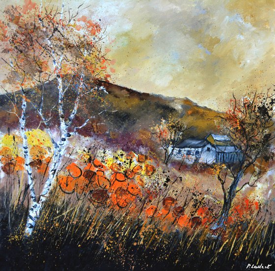 Orange flowers in autumn- 8823