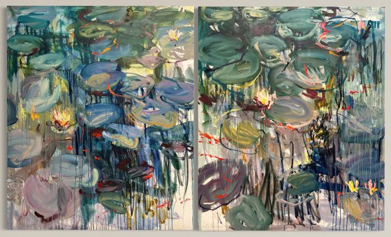 Summer pond. Diptych