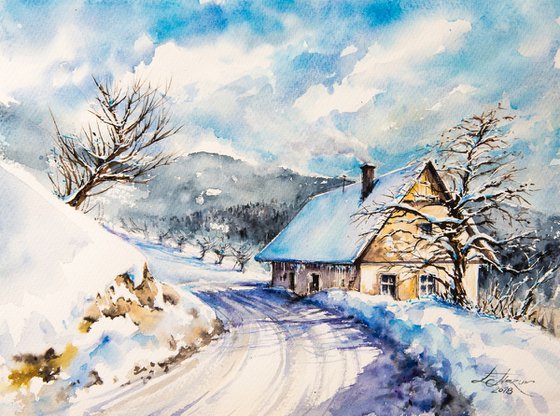 Winter road (3 pieces)