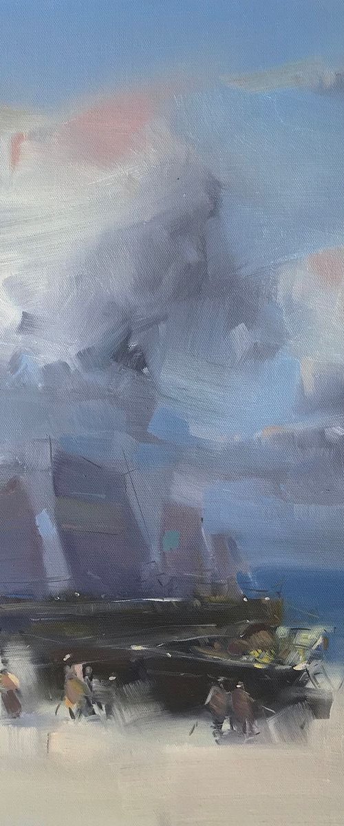 Fishmans, Original oil painting, Handmade artwork, One of a kind by Vahe Yeremyan