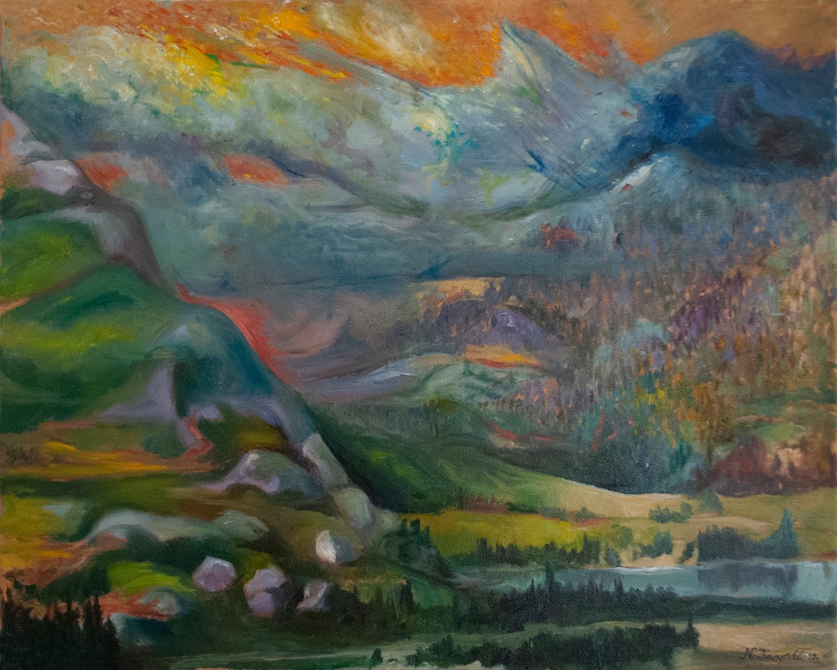 The Alpine Pass By Nikola Ivanovic, 20 X 16, Artwork For Sale On Artfinder