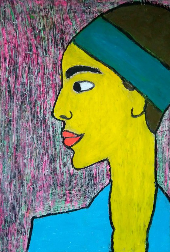 Yellow lady portrait