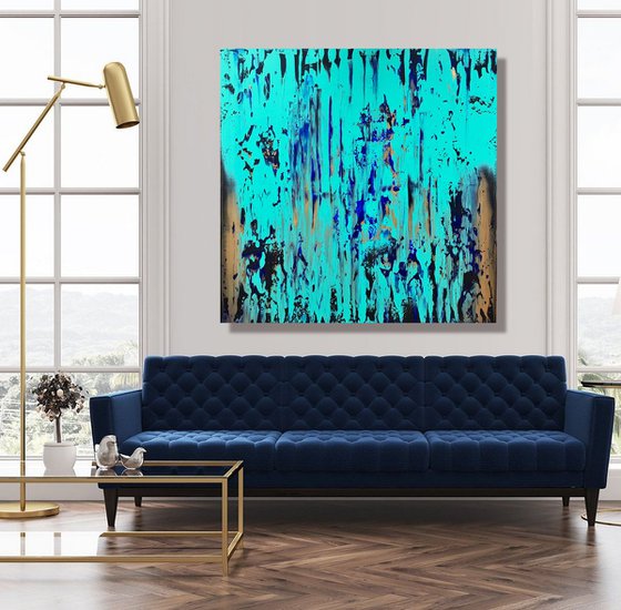 Golden Dream - XL LARGE,  ABSTRACT ART – EXPRESSIONS OF ENERGY AND LIGHT. READY TO HANG!