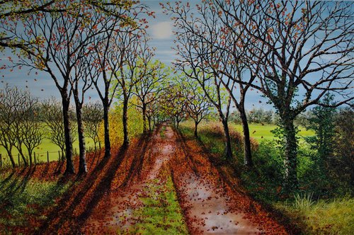 Autumnal Walk   100cm x 150cm by Hazel Thomson