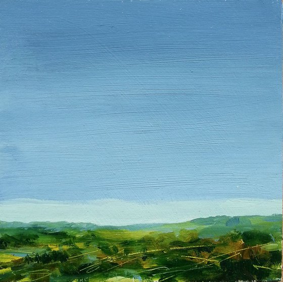 Study : Clouds - landscape #21 - oil on MDF panel