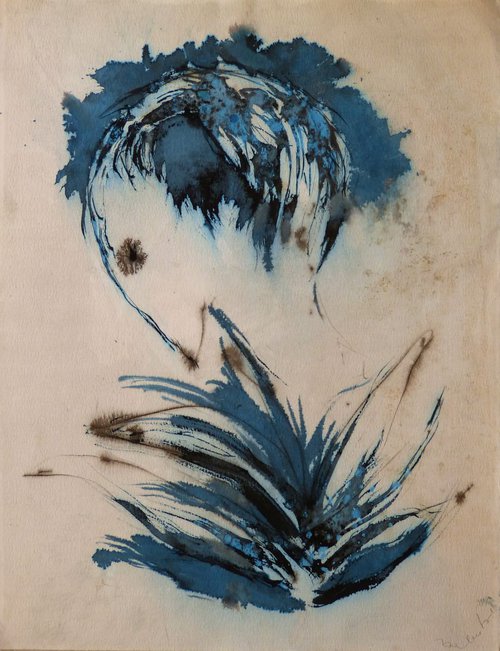 The Blue Bird, 65x50 cm by Frederic Belaubre