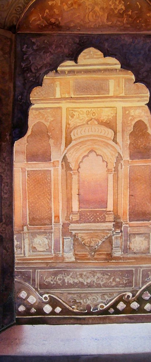 Palace Window - Watercolor Painting by Samiran Sarkar