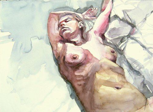 nude  (sweet dreams II) by Goran Žigolić Watercolors