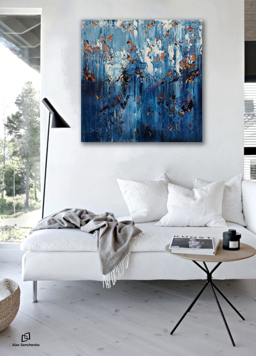 Abstract Acrylic Painting By Alex Senchenko, 39 X 39, Abstract 2378, Original Artwork