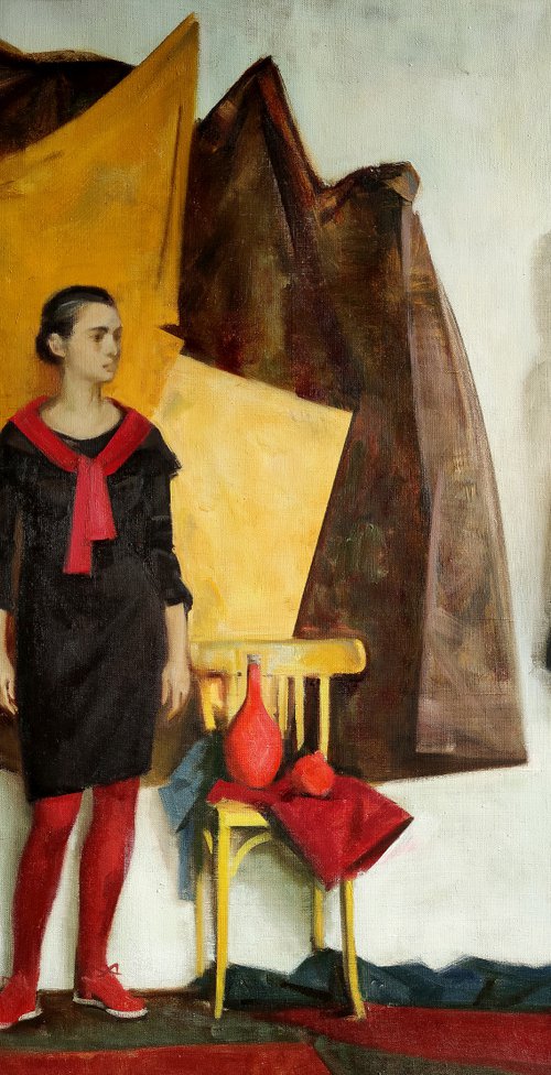 Double portrait in yellow and red by Maria Egorova