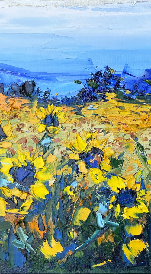 Sunflowers At The Vineyard by Lisa Elley