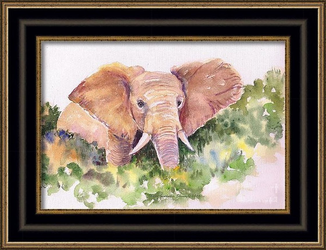Elephant Watercolor painting - I am the King ! ( 11.75