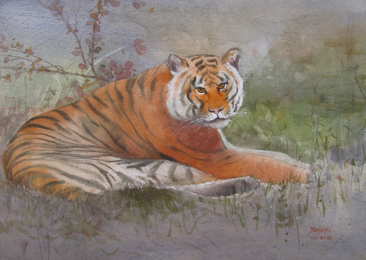 Impressionistic Animal Watercolour By Bhargavkumar Kulkarni, 20 X 14, Wildly Handsome, Original Artwork