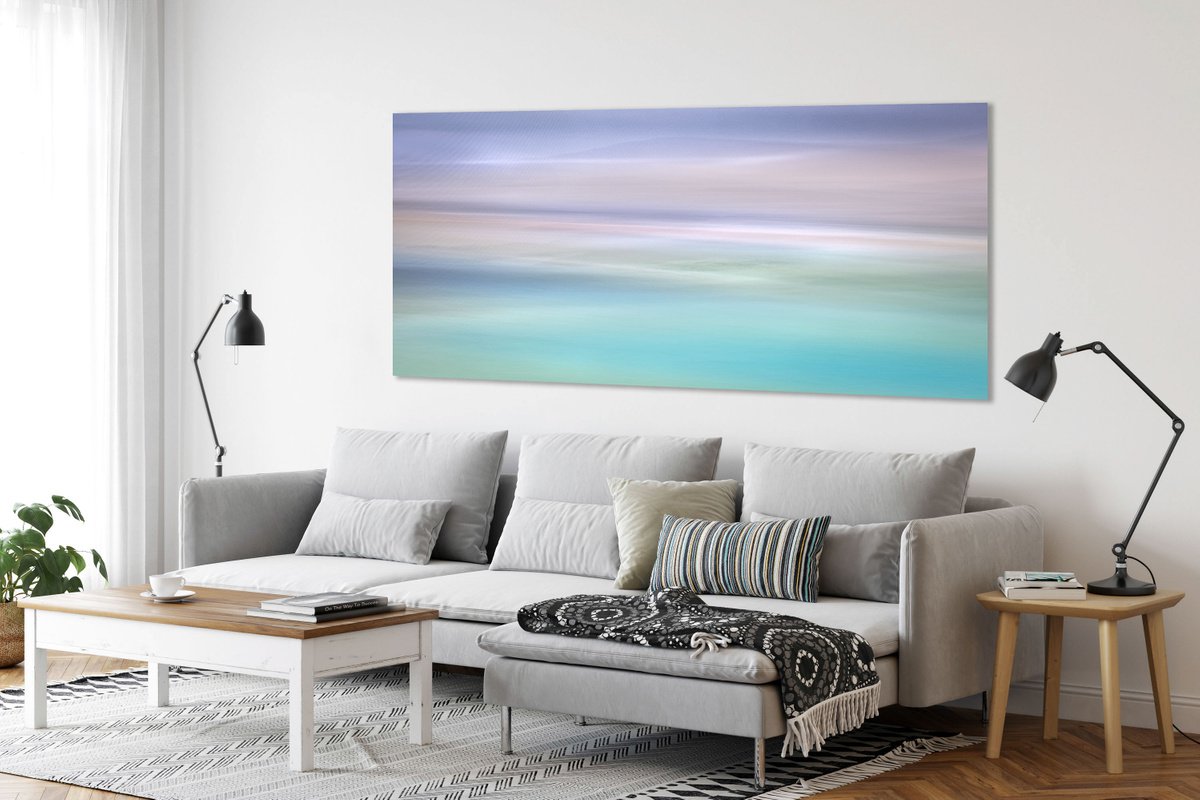 Large Panoramic Abstract - Sea Thrift by Lynne Douglas