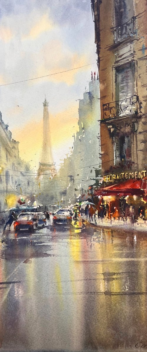 Paris in Golden Rain by Eugenia Gorbacheva