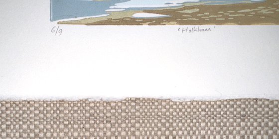 Holkham Beach Linocut