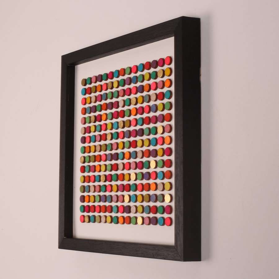 Dots Abstract Painting With Gold Leaf Mixed media Painting By Amelia 