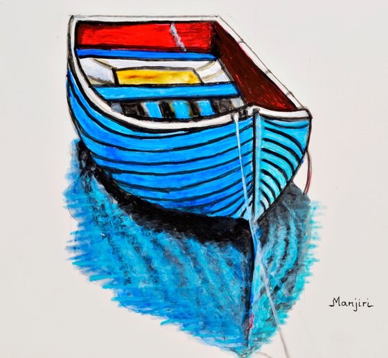 The Blue Boat abstract landscape