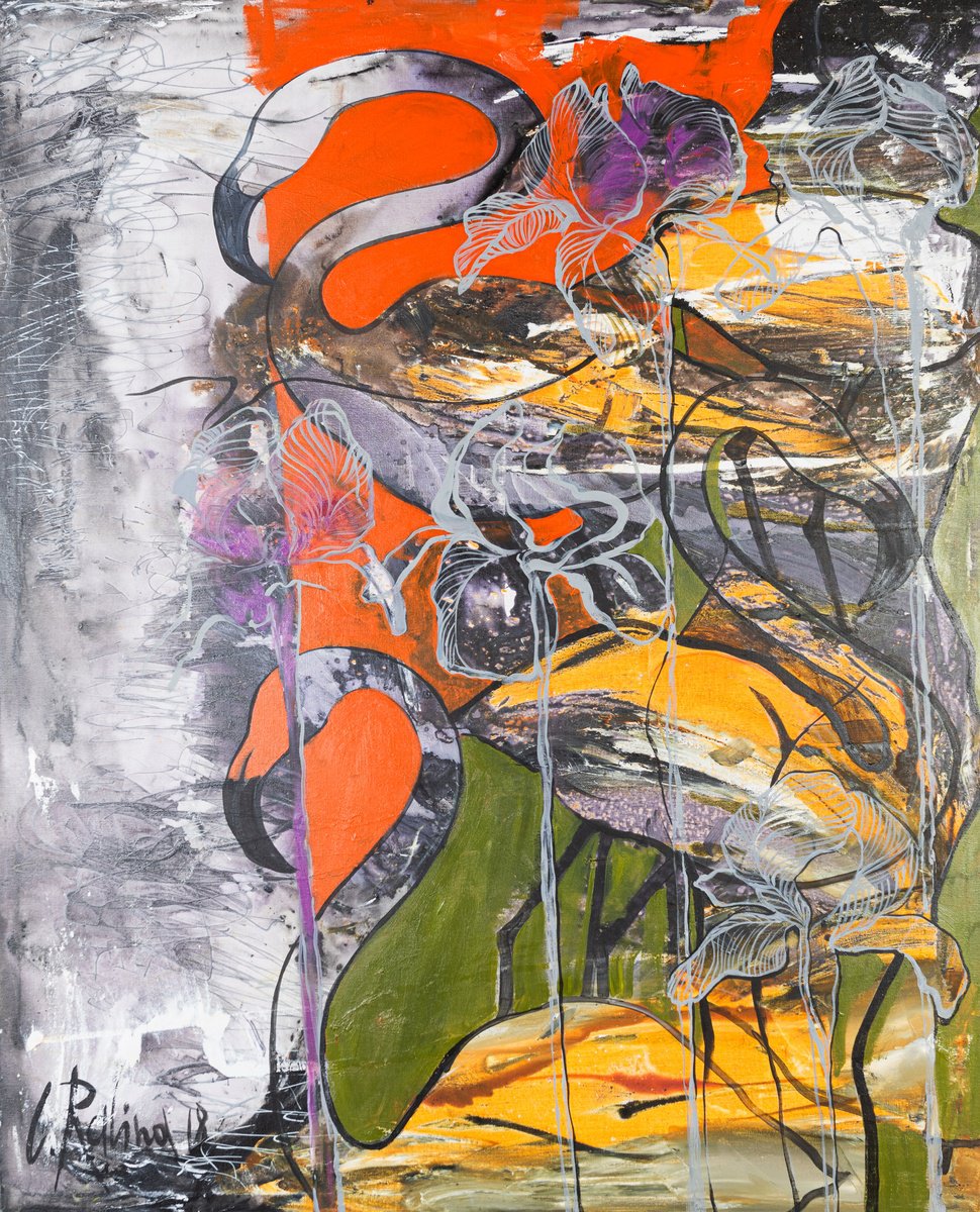 Animal Oil Painting By Yelena Ralina, 51 X 65", There, Far Away, Original Artwork