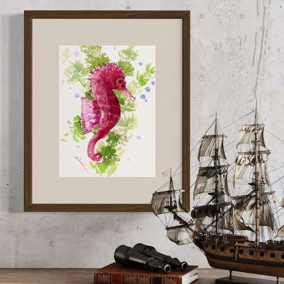 Pink Purple Seahorse
