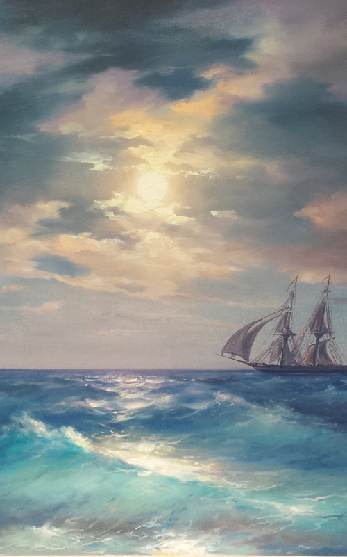 luminous night(60x90cm, oil painting) by Mexak Xazaryan
