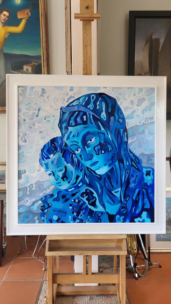Blue Madonna with Child