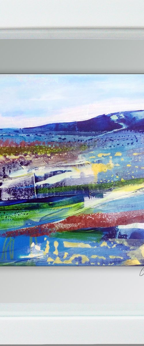 Framed ready to hang original abstract - abstract landscape #24 by Carolynne Coulson