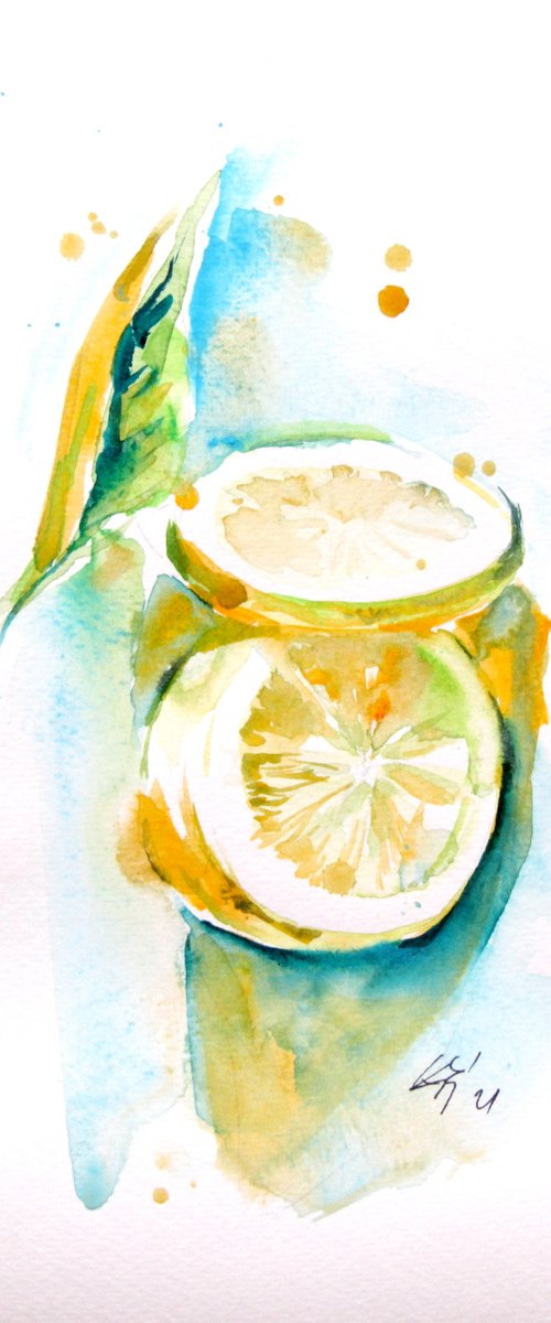 Lemon on table by Kovács Anna Brigitta