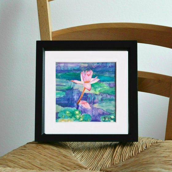 Lily - mounted watercolour, small gift idea
