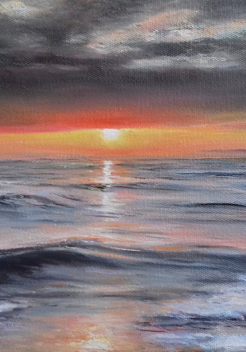 Paradise- realistic seascape oil painting by Aflatun Israilov