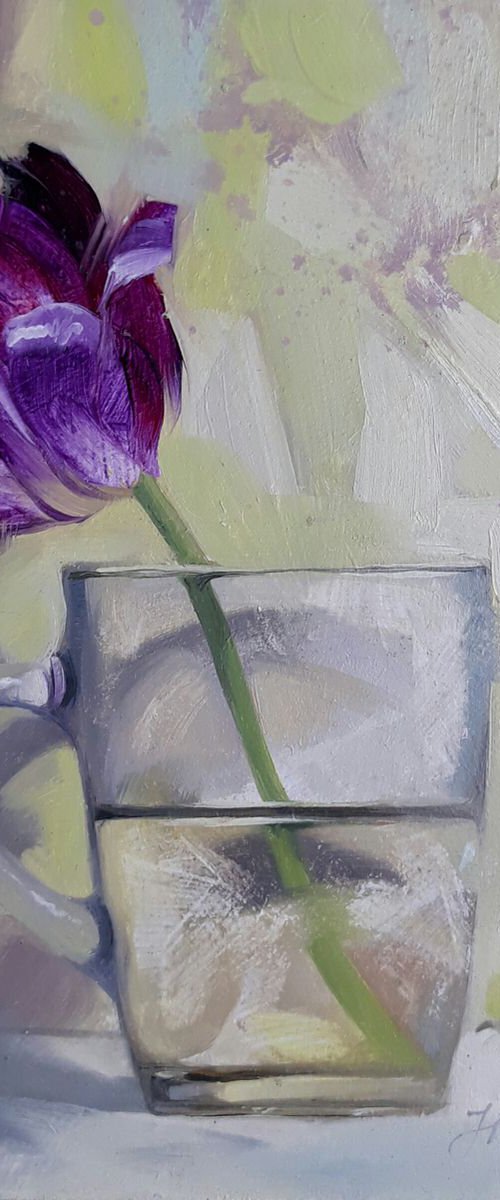 Purple tulip by Nataly Derevyanko