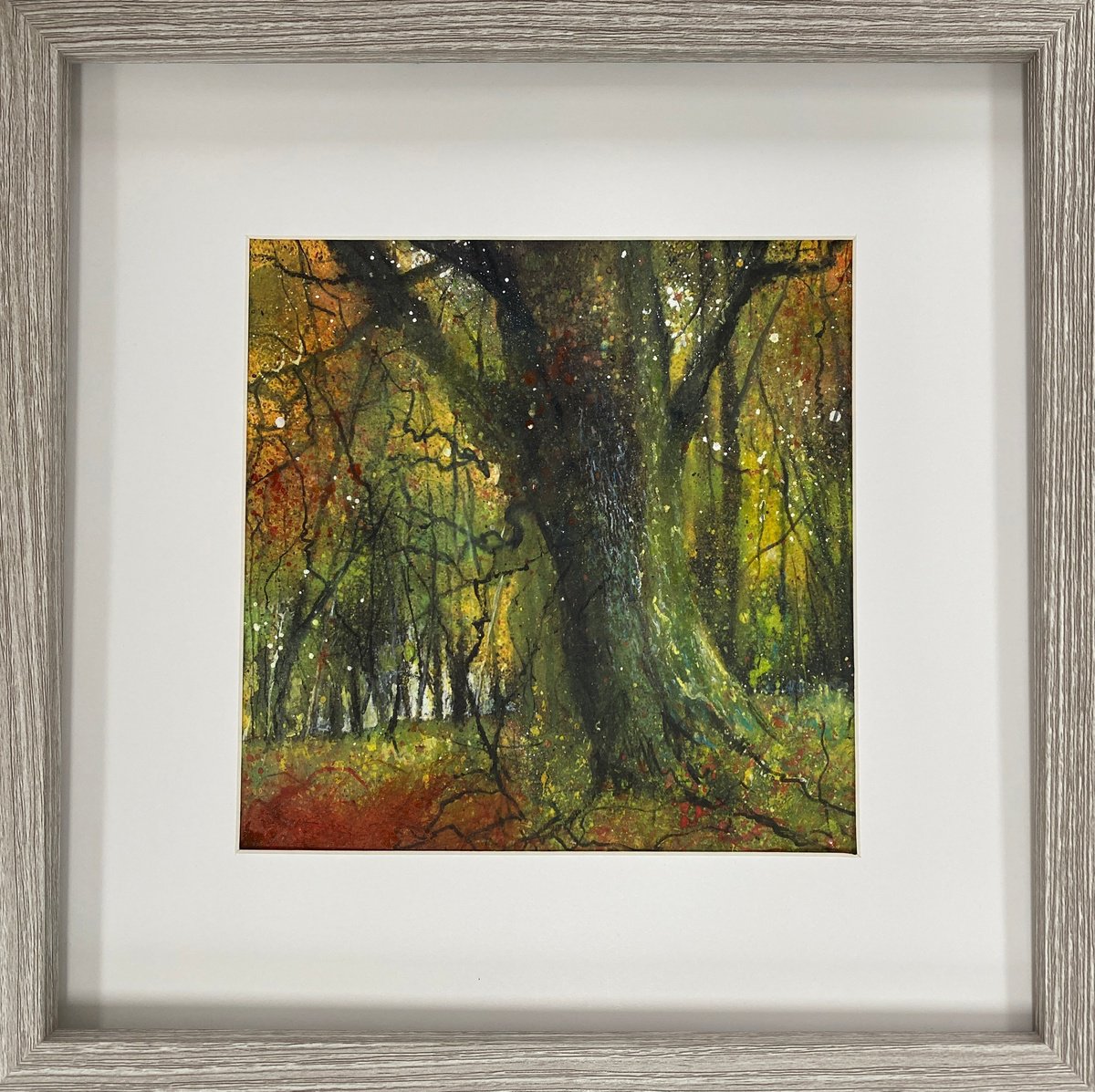 Impressionistic Landscape Watercolour By Teresa Tanner, 13 X 13", Autumn Trees, Original Artwork
